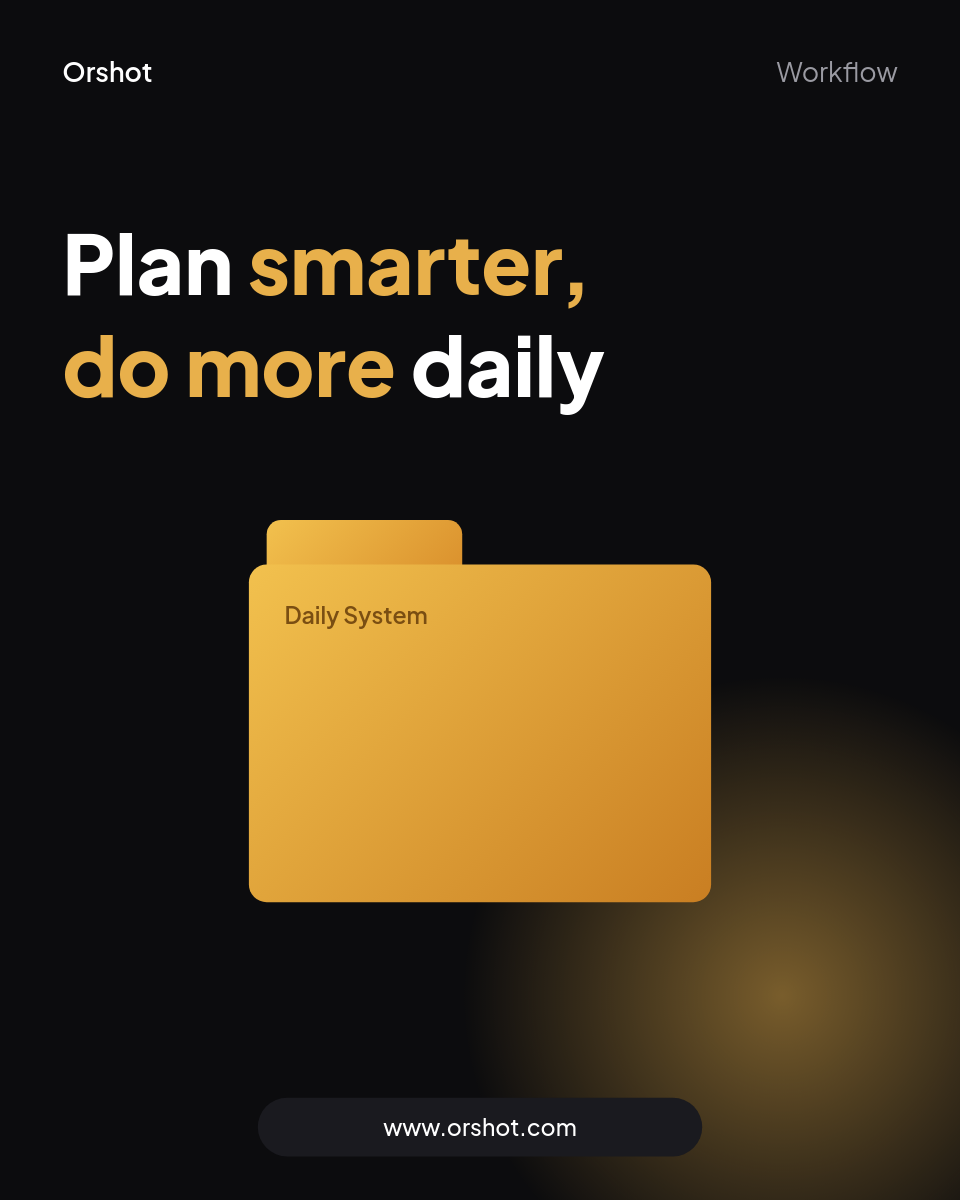 Dark Productivity Quote Post — Two-Tone Headline & Folder Graphic
