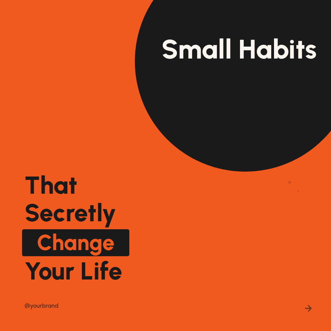 Bold Orange Typographic Motivational Post with Circle Headline and Highlight Accent