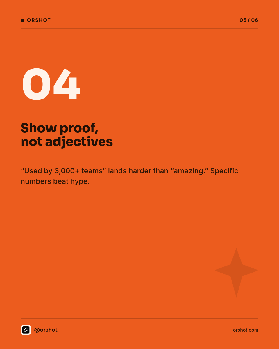 Vibrant Orange 5-Step Cold-Email Carousel — Bold Sora Caps, Fraunces Italic Accent & Giant Numbers - Page 5