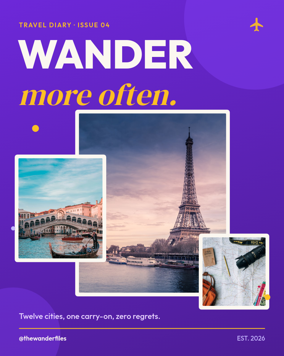 Bold Grape Travel Diary Instagram Photo Collage Post