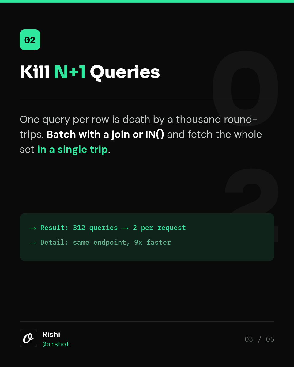 Neon Terminal Dev Tips Carousel — Sora on Black with Spring-Green Code Cards, 5 Slides - Page 3