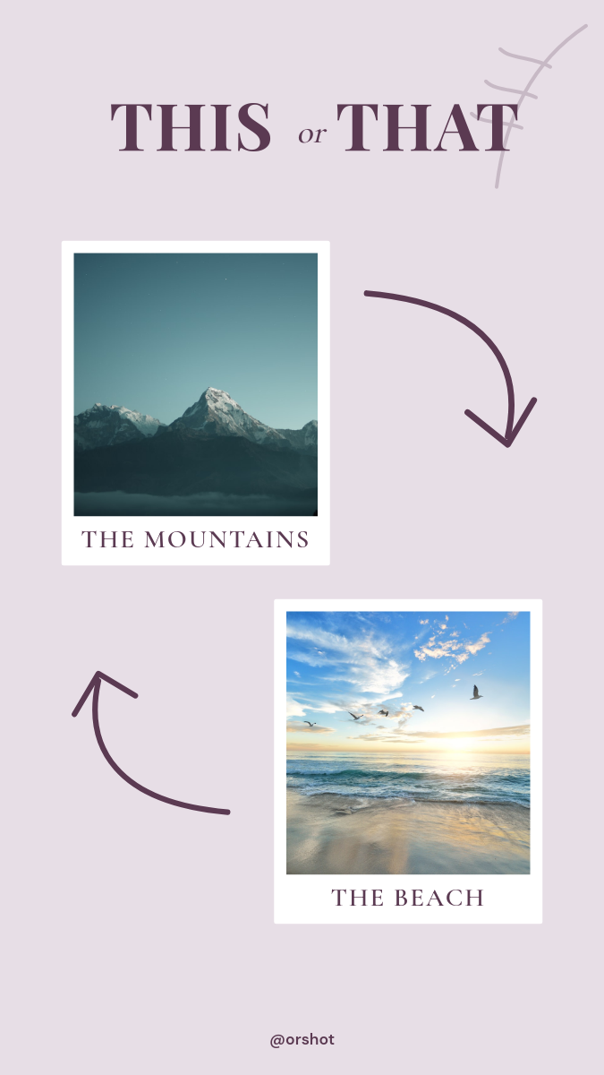 Editorial "This or That" Poll Story — Polaroids & Hand-drawn Arrows