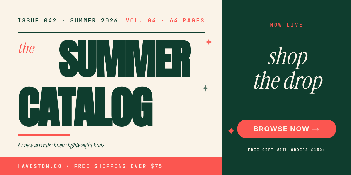Bold Emerald & Coral Summer Catalog Drop Email Banner Typography Hero