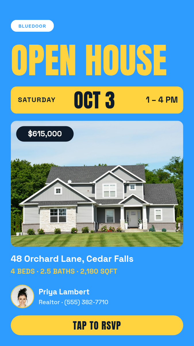 Real Estate Open House Post + Story — Sky Blue & Sunflower - Page 2