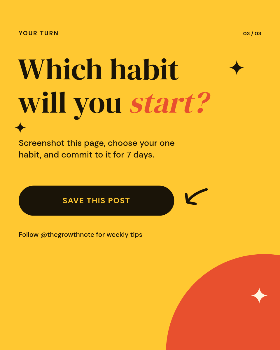 Bold Yellow 'Small Habits' 3-Slide Instagram Carousel - Page 3
