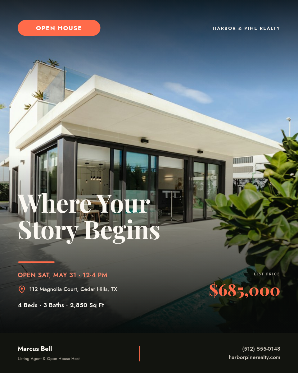 Open House Photo-Forward Real Estate Instagram Post