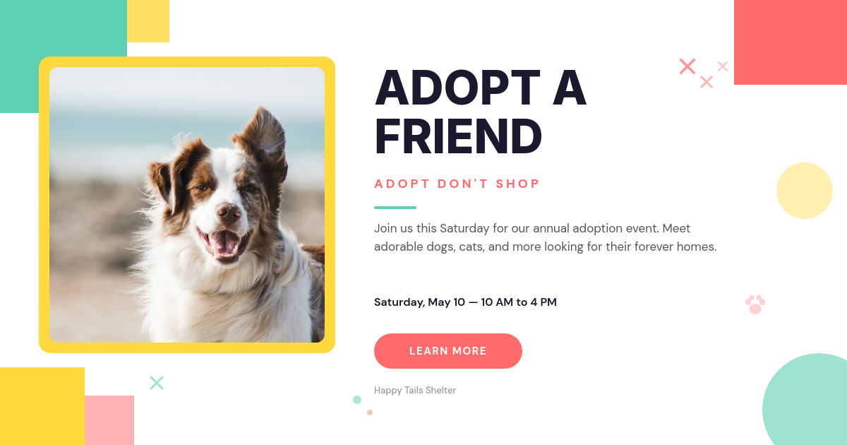 Paws & Love — Adoption Day Event Card