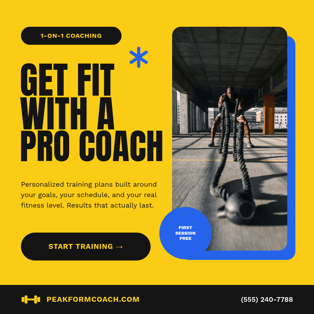 Bold Yellow Personal Training Coaching Instagram Ad