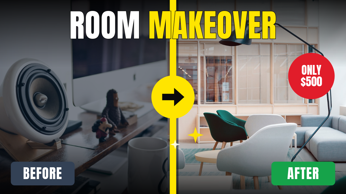 Before & After Room Makeover YouTube Thumbnail