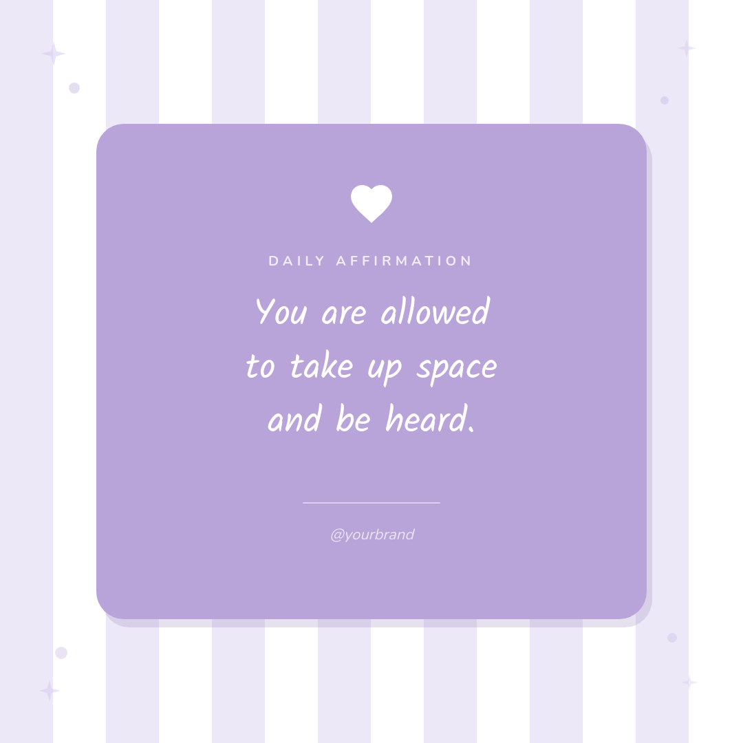 Playful Periwinkle Striped Daily Affirmation Card