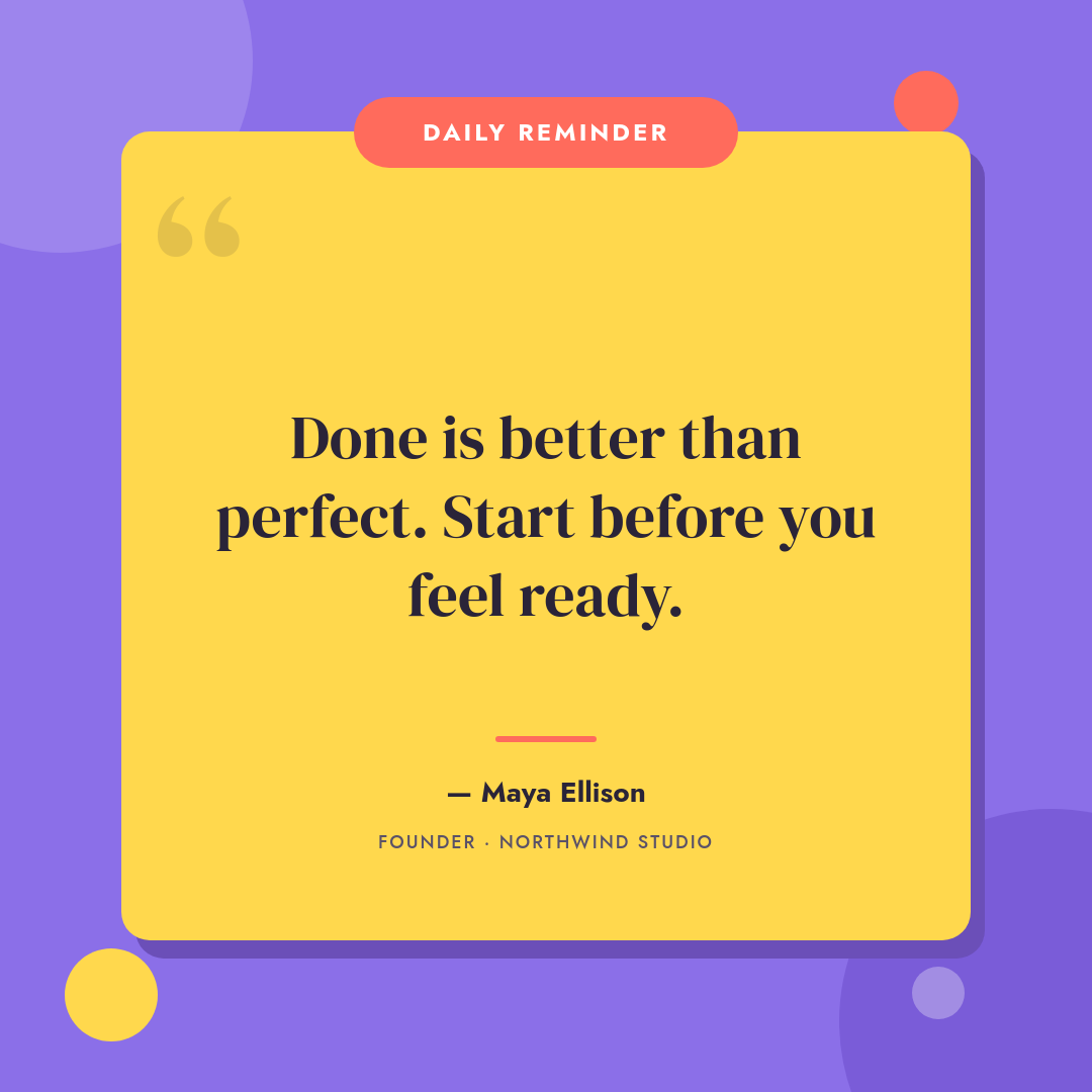 Vibrant Violet & Yellow Sticky Note Quote Instagram Post