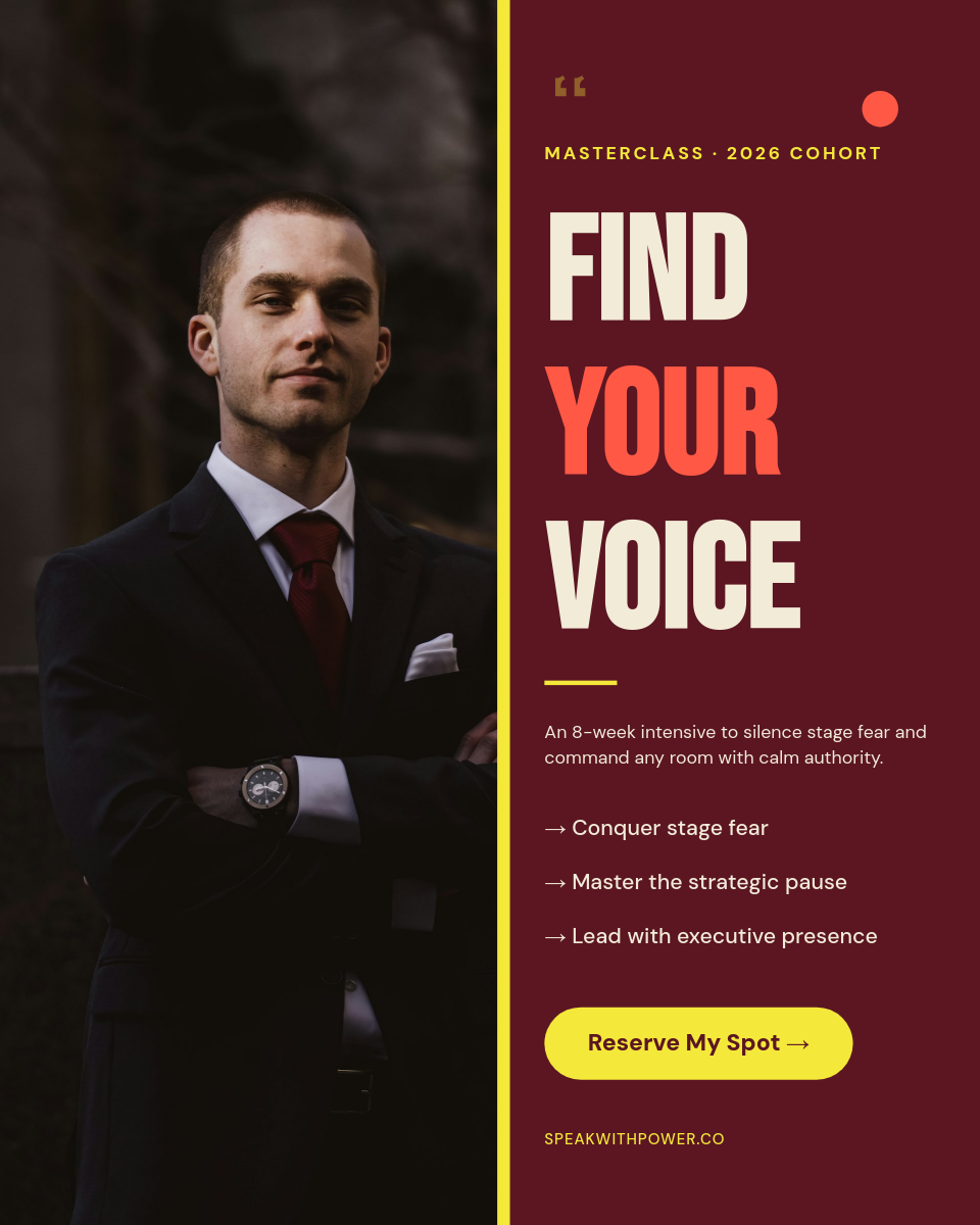 Burgundy & Neon Yellow Public Speaking Masterclass Instagram 4:5 Ad with Stacked Bebas Headline