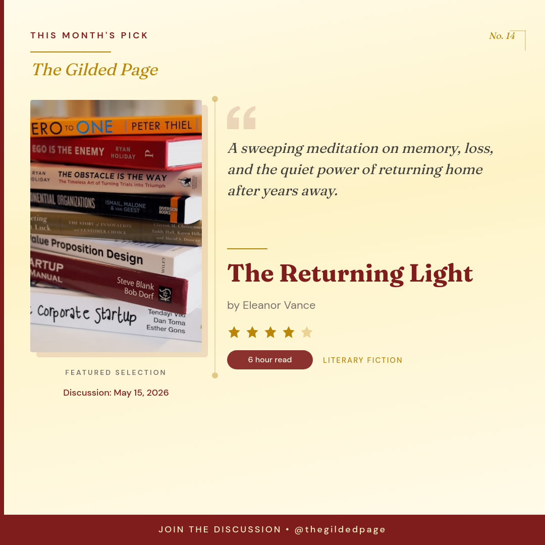 Book Club Pick Announcement