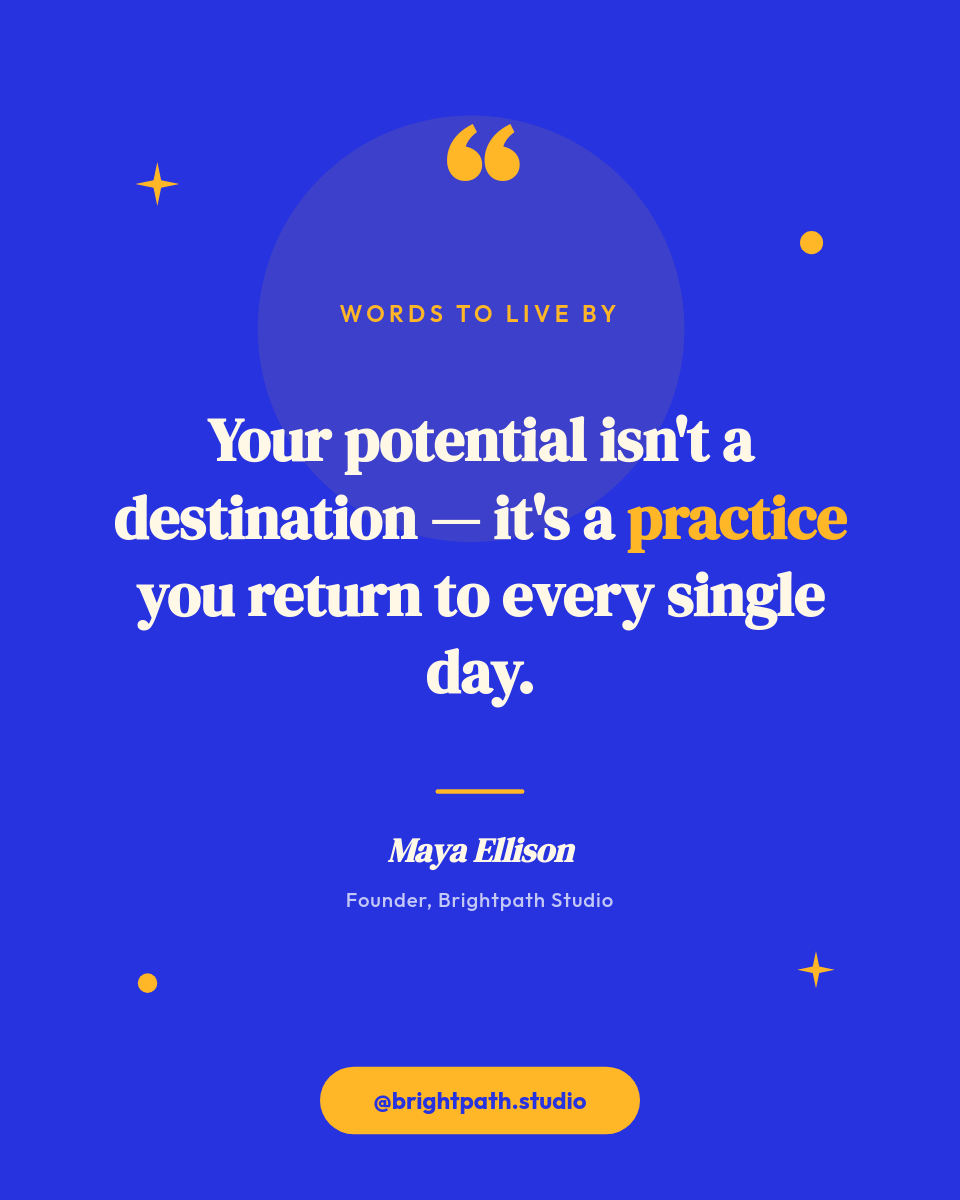 Bold Cobalt & Amber Quote Card for Instagram
