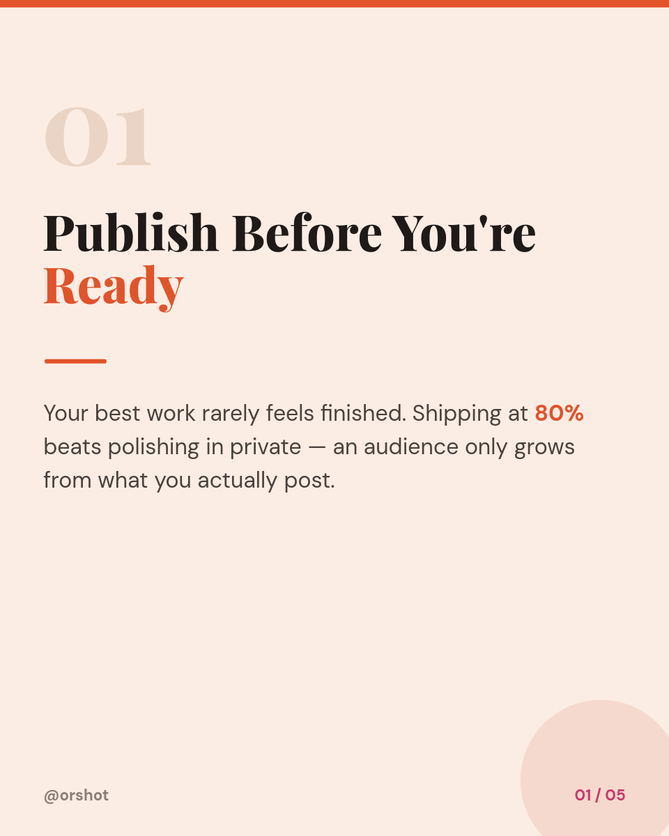 Warm Cream Creator-Playbook Carousel — Orange/Magenta Color Blocks, Playfair Serif & Faint Numerals - Page 2