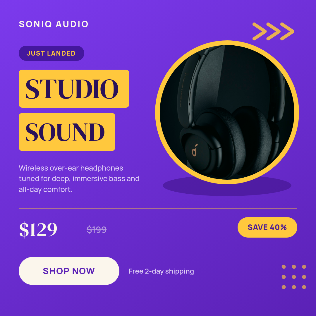 Vibrant Violet Headphones New Drop Product Card