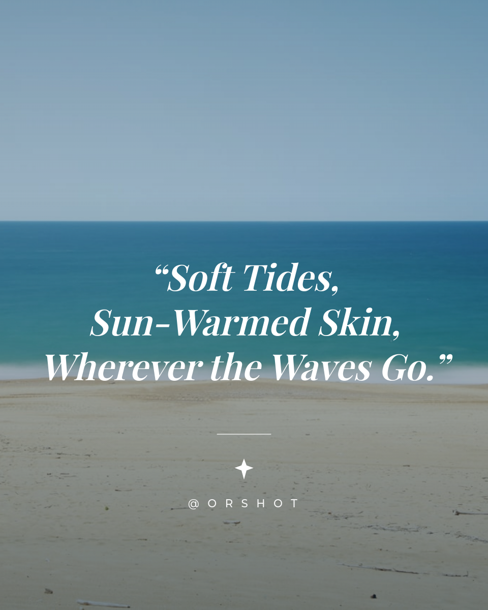 Minimal Beach Quote — Serif Italic Ocean Story