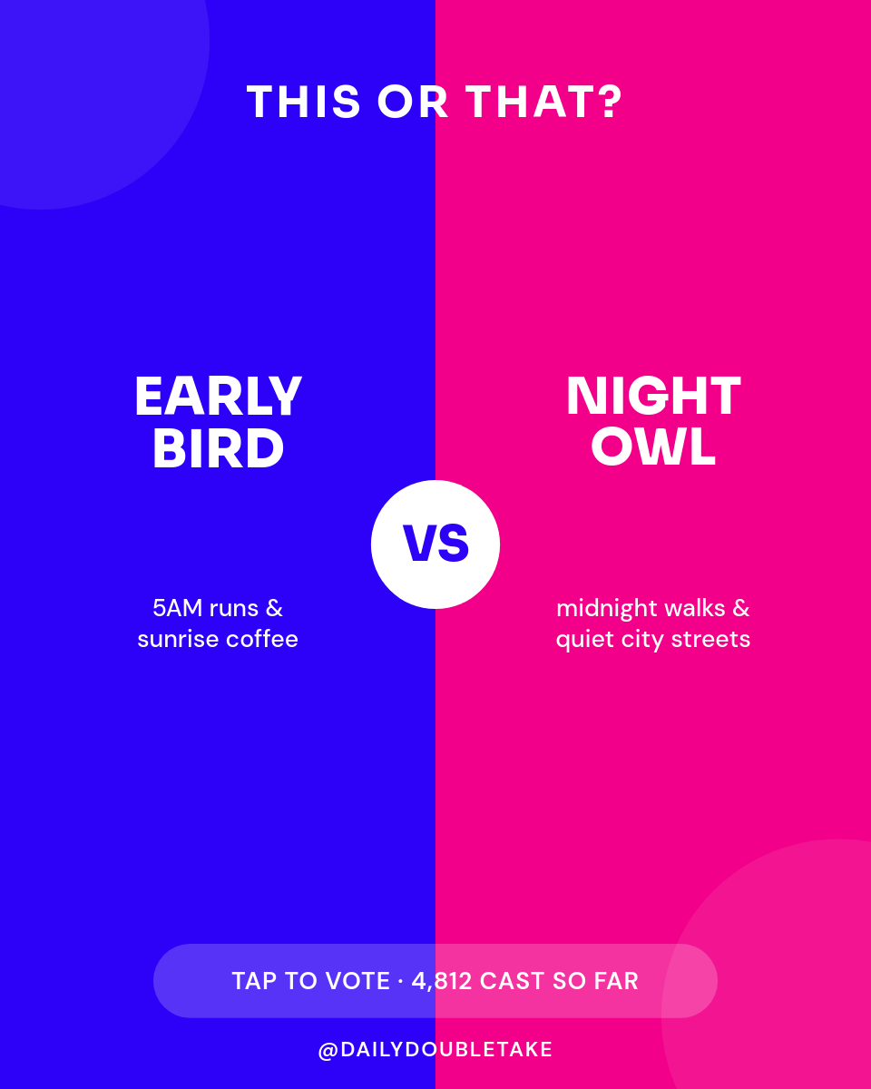 Vibrant This-or-That Poll — Duotone Split with VS Badge