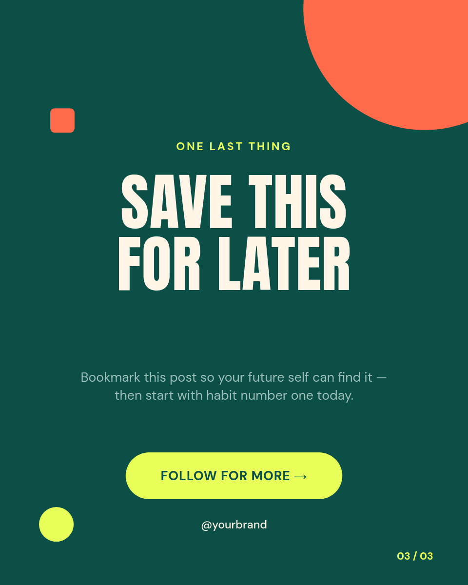Bold Teal & Lime Money Habits Instagram Carousel - Page 3
