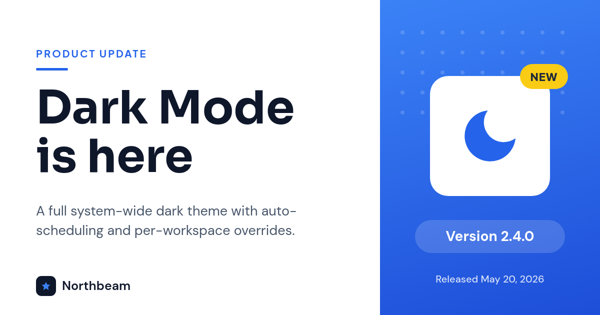 Electric Blue Product Changelog OG Card with Version Badge