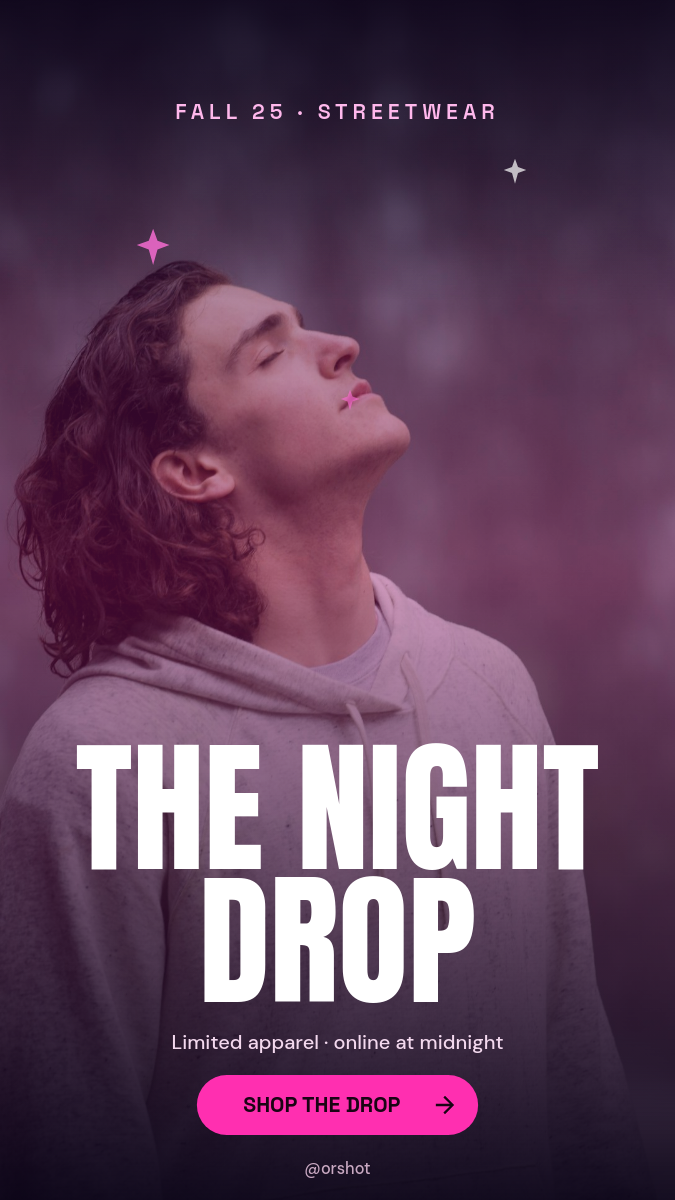 Magenta Cinematic Streetwear Drop Story