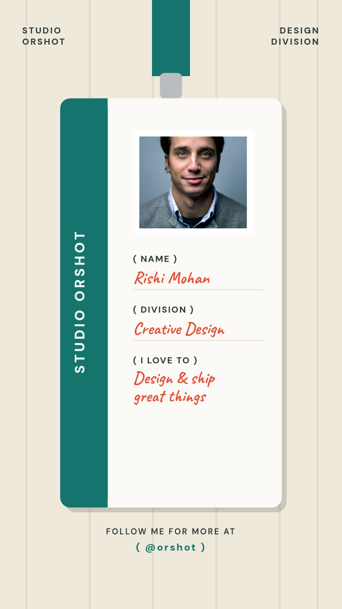 Lanyard ID Badge Intro Story — Meet the Creator Card on Lockers