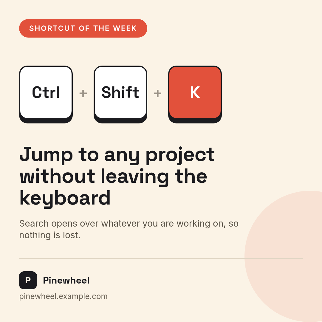Product shortcut tip square post