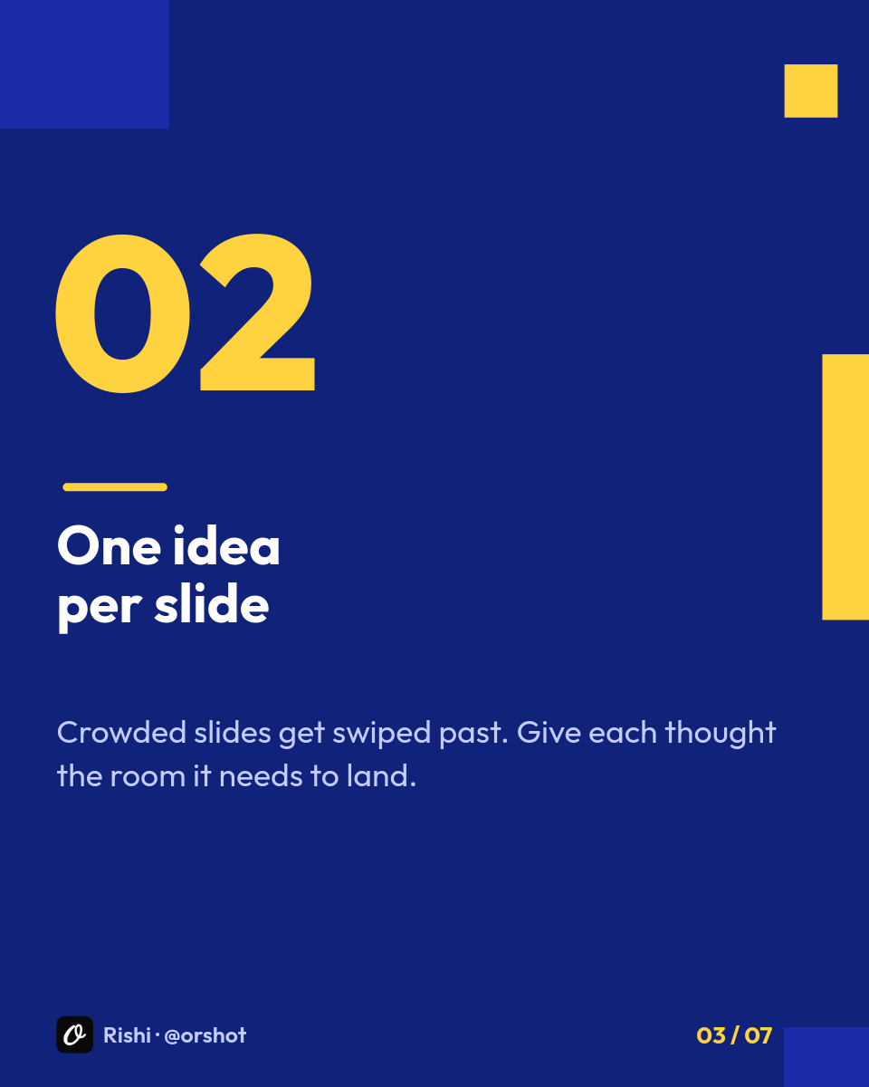 Cobalt & Yellow Number-Led Listicle Carousel — Bold Color-Block, Outfit Type & Swipe System, 7 Slides - Page 3
