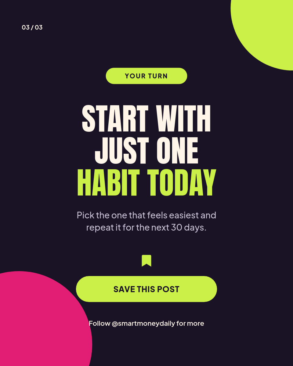 Vibrant Money Habits Instagram Carousel (3 Slides) - Page 3