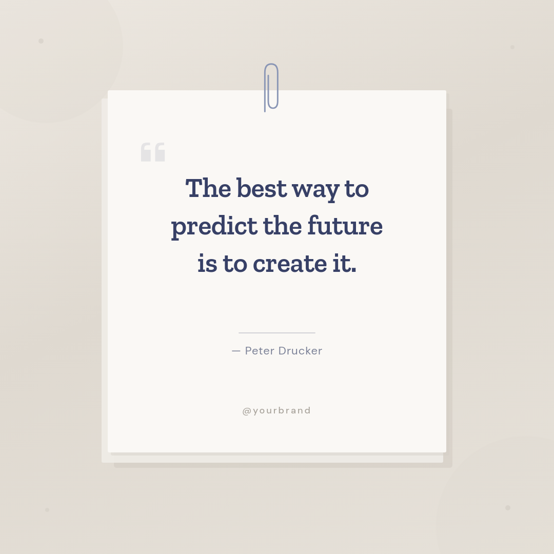 Sticky Note Quote Card with Paperclip on Cream