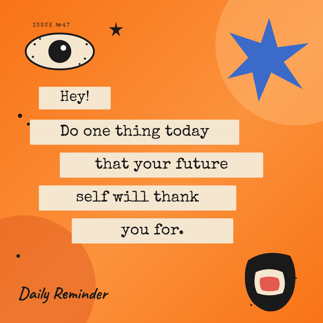 Vibrant Tangerine Daily Reminder Vintage Halftone Collage Quote Card