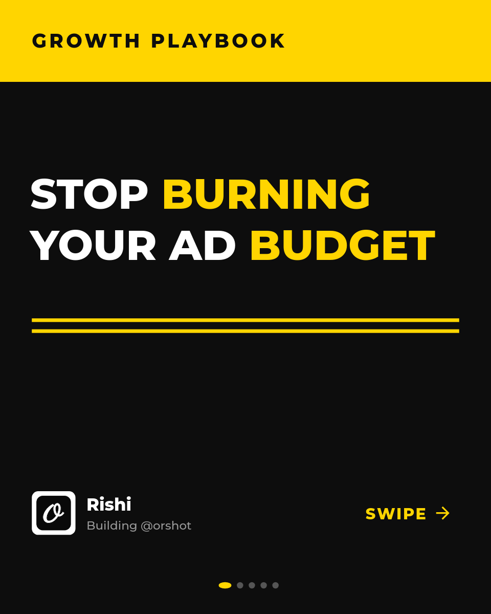 Black & Yellow Ad-Budget Playbook Carousel — Montserrat Caps, Highlight Boxes & Swipe System, 5 Slides - Page 1