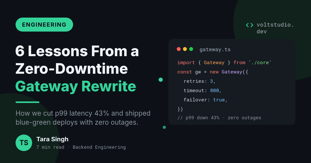 Dark Developer Engineering OG Card — Bold Sans, Terminal-Green Accent & Syntax Code Panel