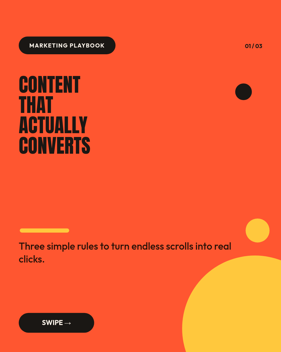 Vibrant Tangerine Marketing Tips Instagram Carousel - Page 1