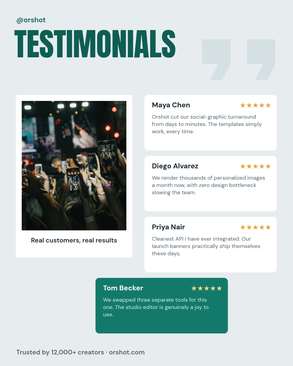Testimonial Wall — Polaroid + Review Cards