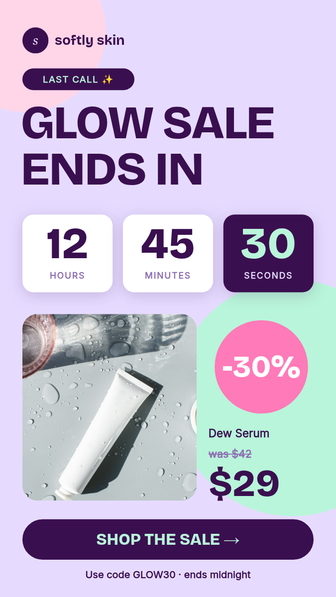 Animated Countdown Story 9:16 — Pastel Beauty Sale Timer