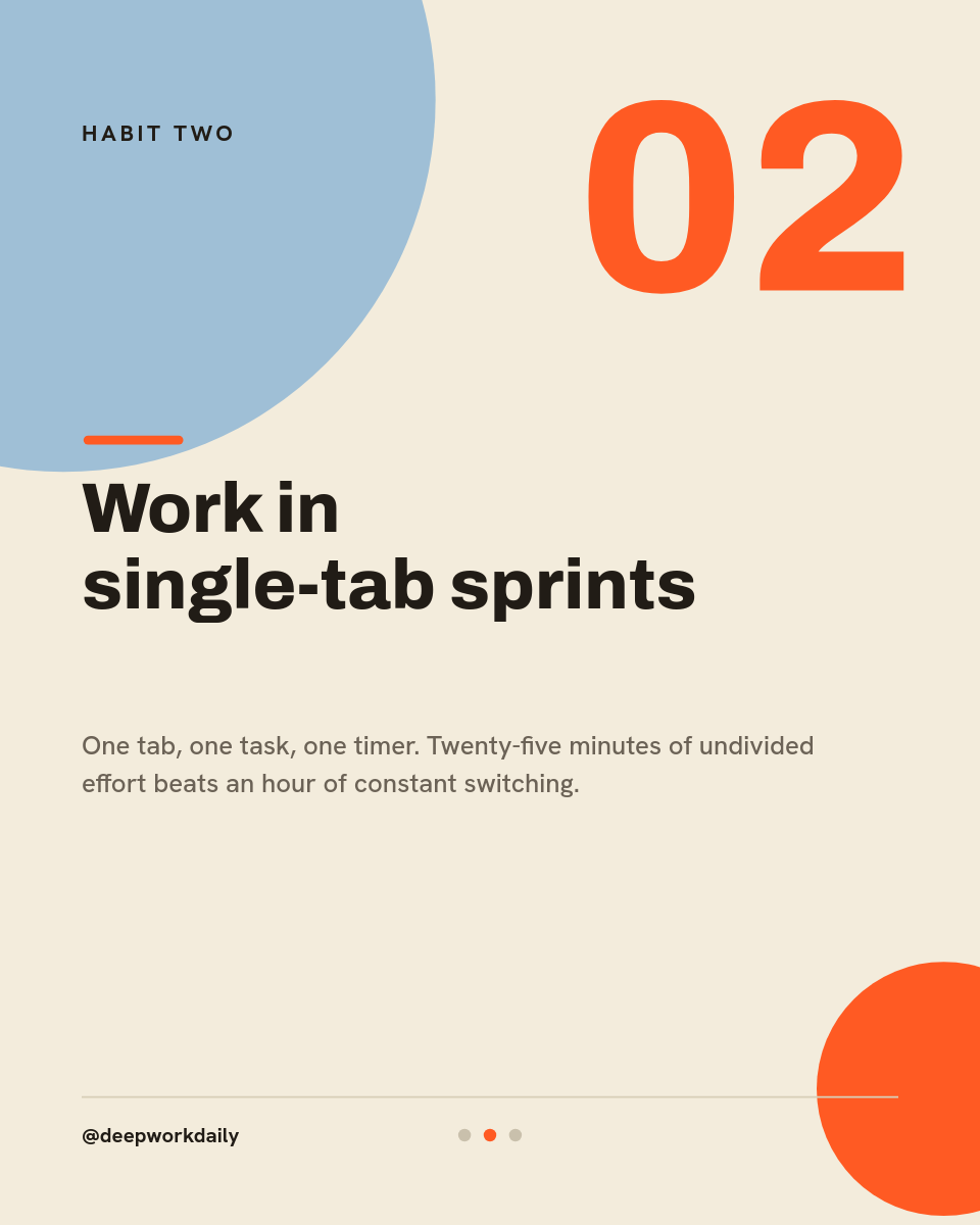 Vibrant Cream and Orange Focus Habits Instagram Carousel - Page 3