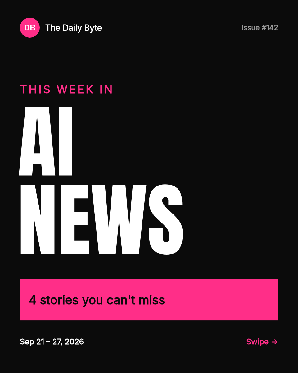 Instagram Carousel Template — Weekly AI News, Black & Pink - Page 1