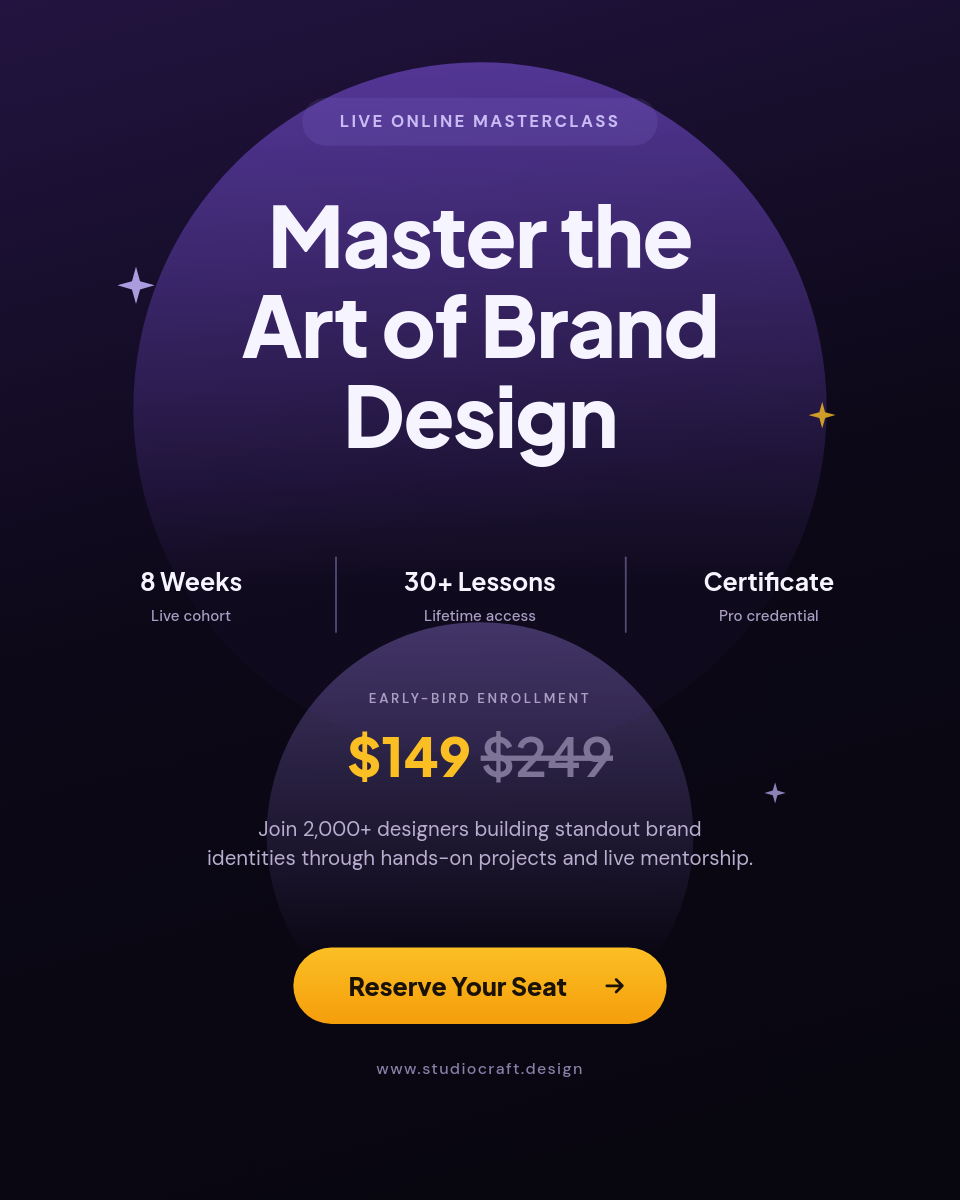 Dramatic Violet Brand Design Masterclass Instagram Ad