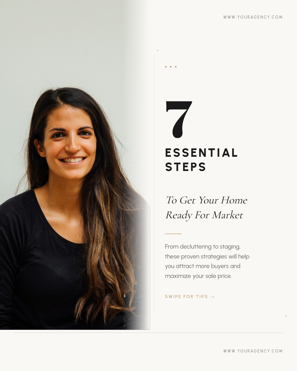 Editorial Home Prep Tips with Lifestyle Photo Split and Giant Number