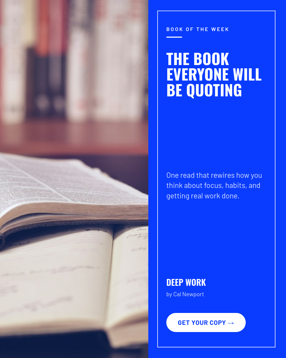 Book of the Week Instagram Post — Electric Blue Split