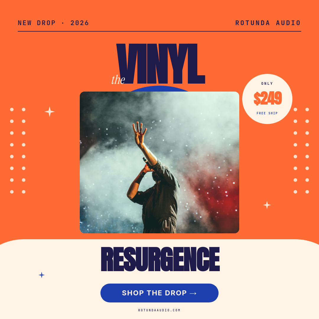 Tangerine & Cobalt Vinyl Resurgence Music Drop Square Ecommerce Ad