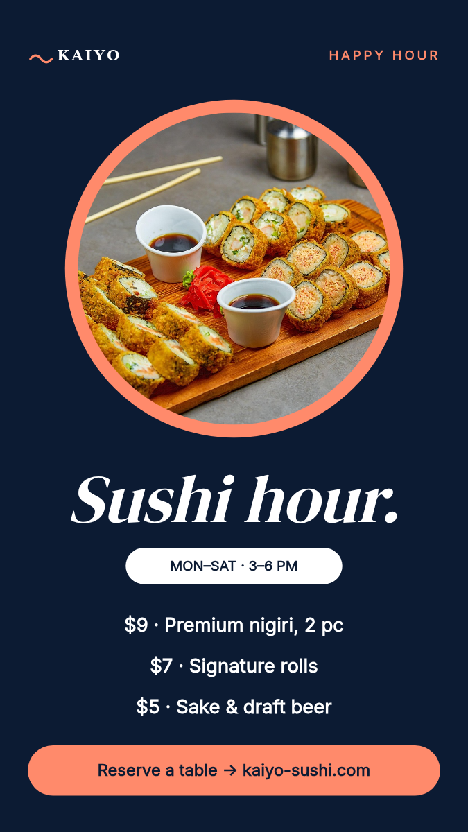 Restaurant Happy Hour Post + Story — Sushi Navy & Salmon - Page 2