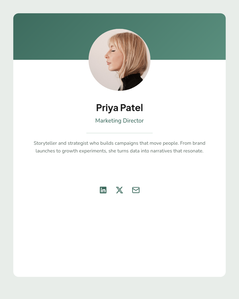 Sage Green Team Meet-the-Team LinkedIn Carousel with White Cards and Circular Headshots - Page 4