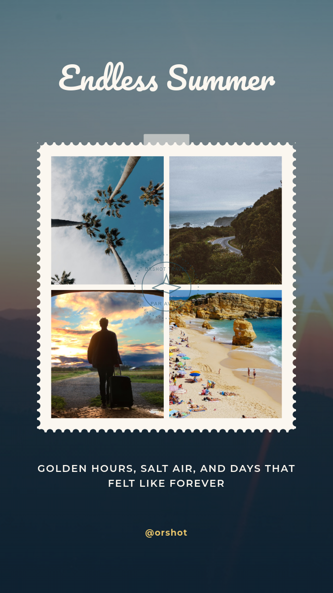 Vintage Postage-Stamp Travel Memories Story — 4-Photo Collage