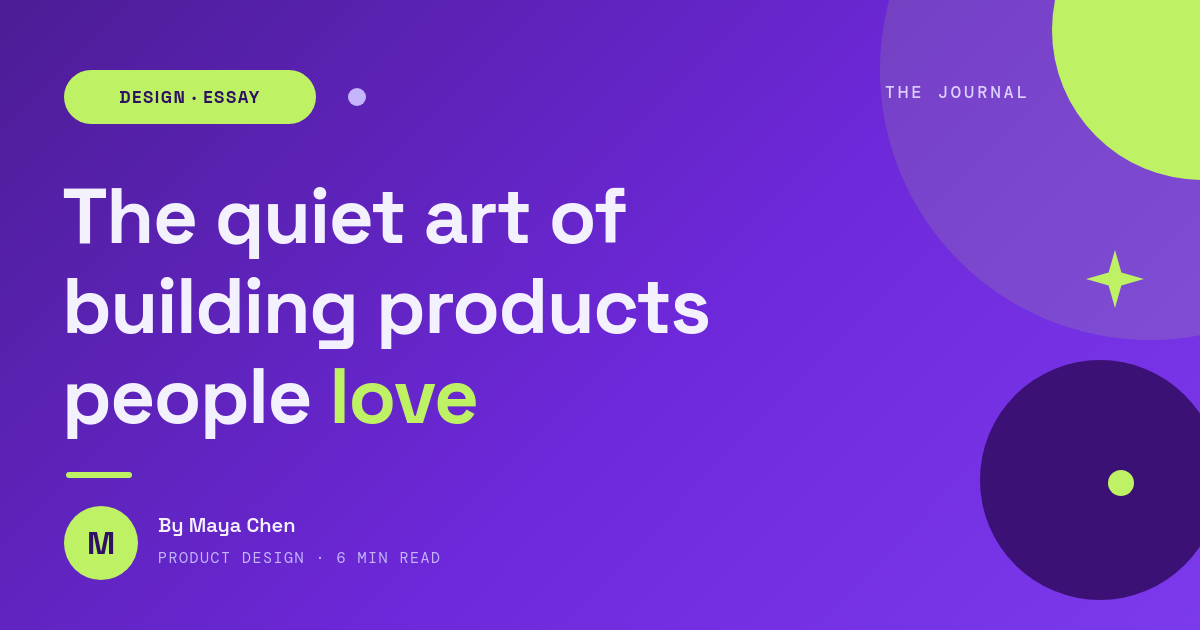 Bold Violet Blog Post OG Card with Lime Accent Headline