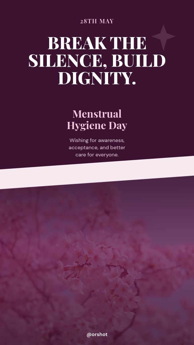 Menstrual Hygiene Day Awareness Story — Plum Torn-Paper Serif