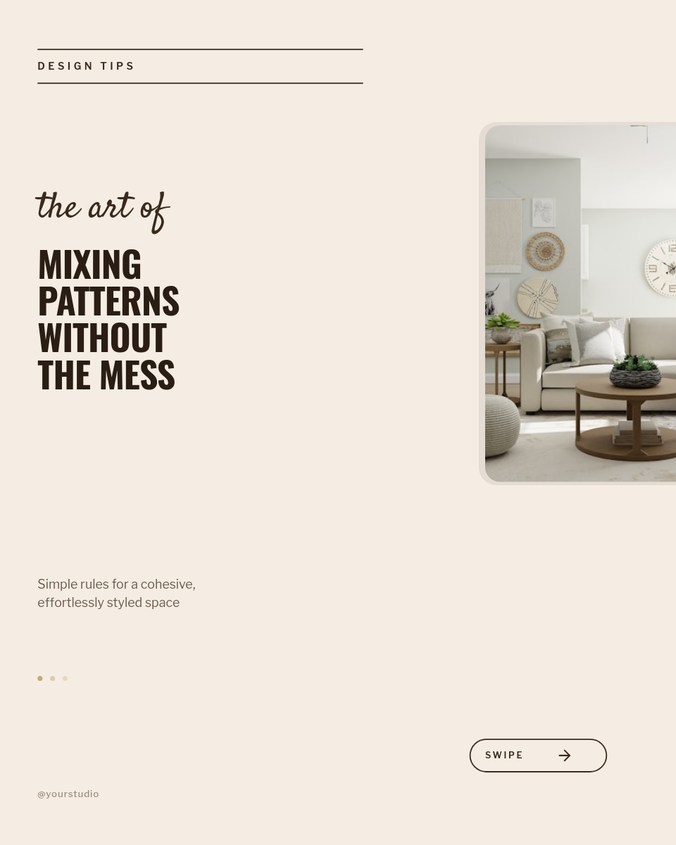 Warm Cream Editorial Tips Cover with Script Accent and Photo Peek