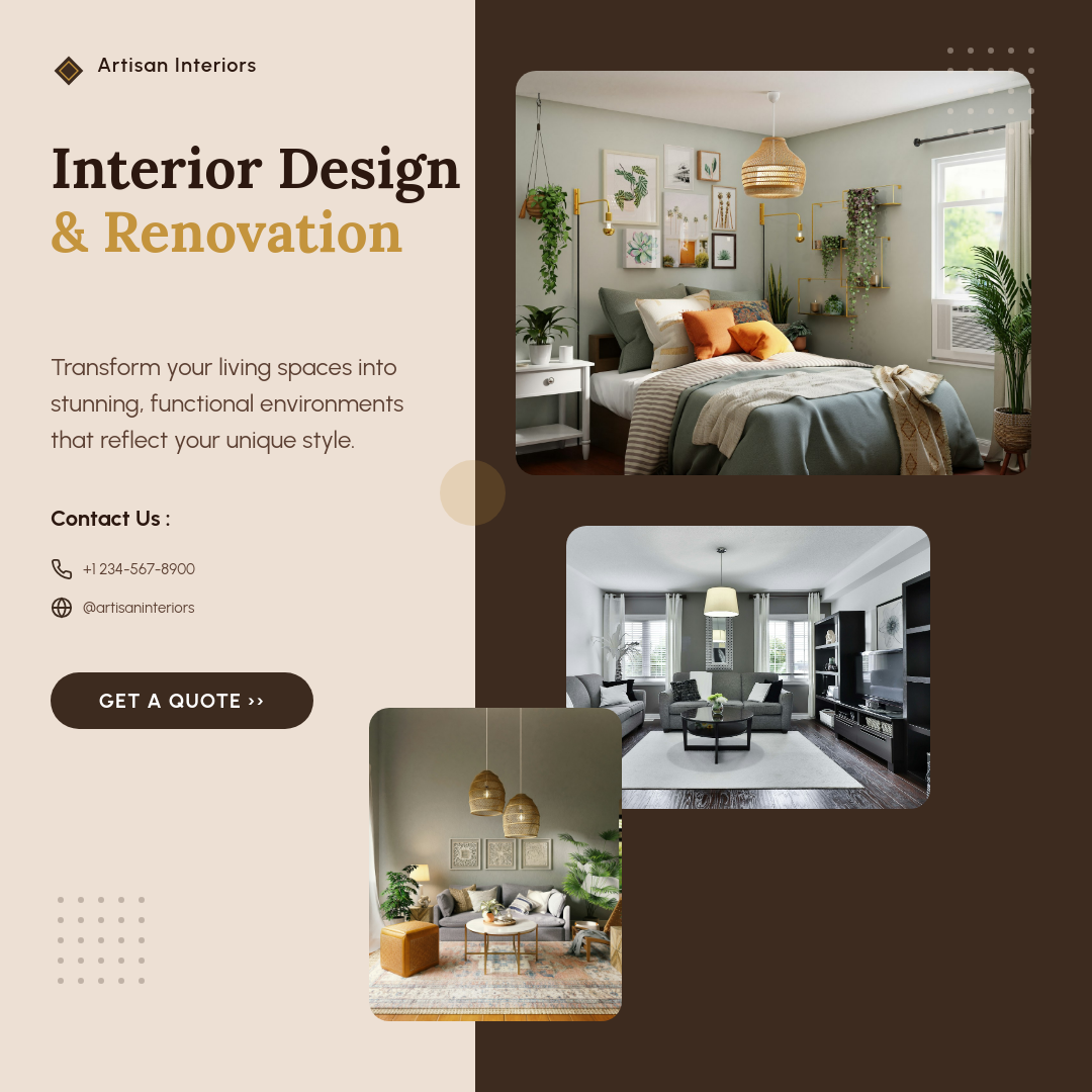Home Interior Design Service — Warm Multi-Photo Ad