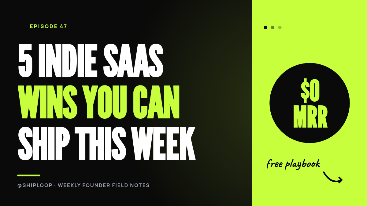 Electric Lime & Ink Indie SaaS Playbook YouTube Thumbnail with Stacked Headline